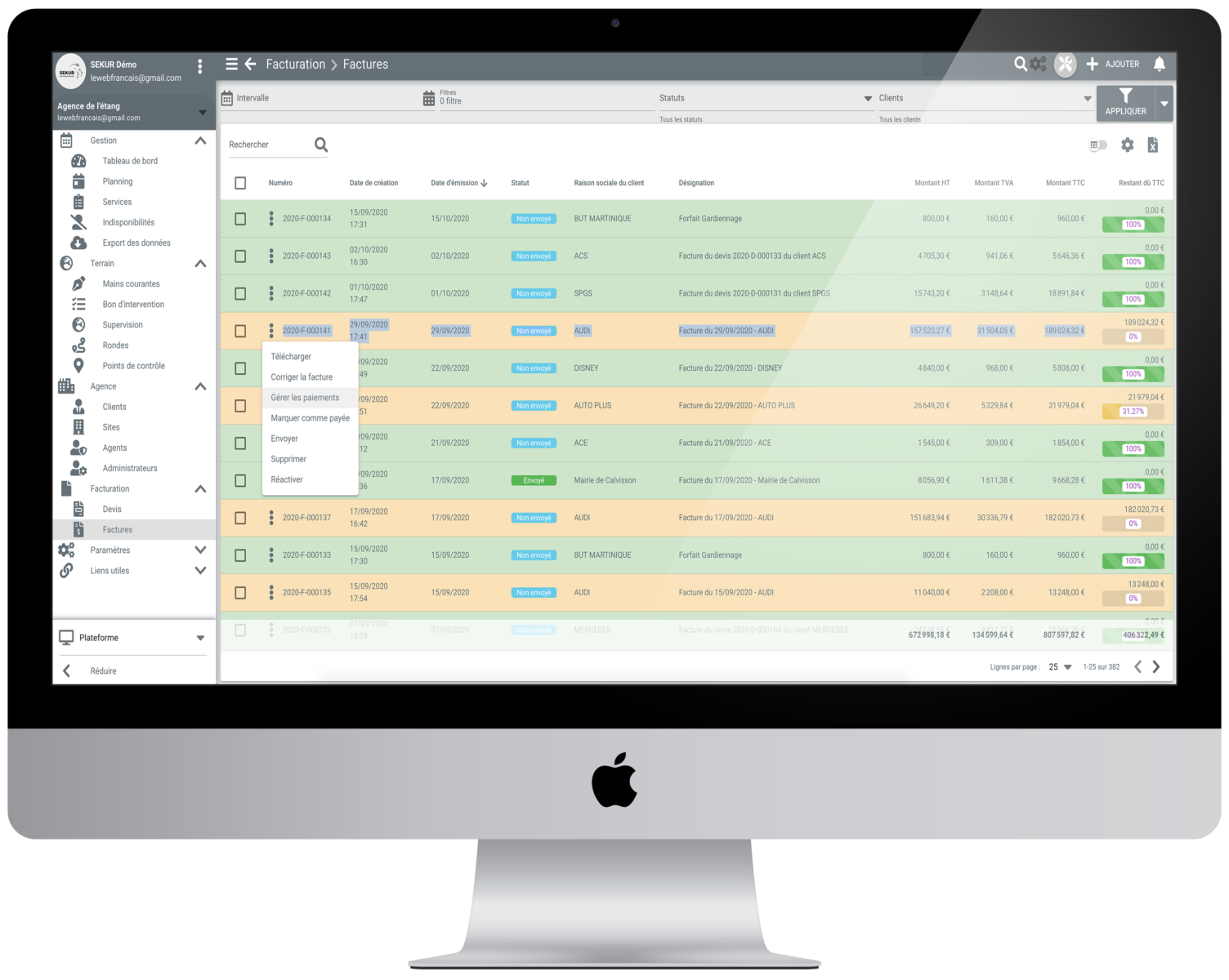 Gestion des paiements